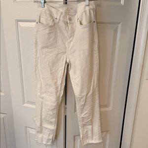 LC Lauren Conrad Cream Cropped Jeans